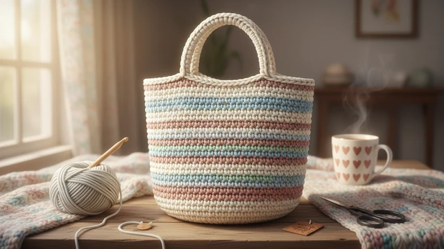 Вязаная сумка крючком без растяжения: плотное полотно, крепкое дно и ручки