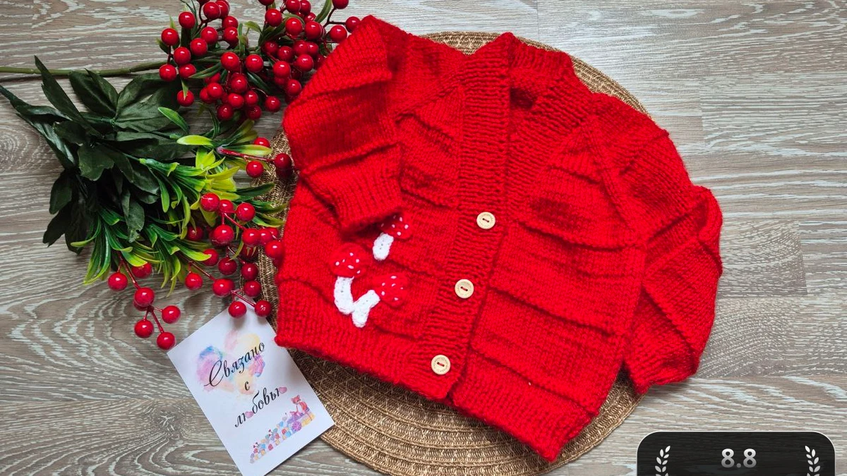 Кардиган «Мухоморчик» 🍄