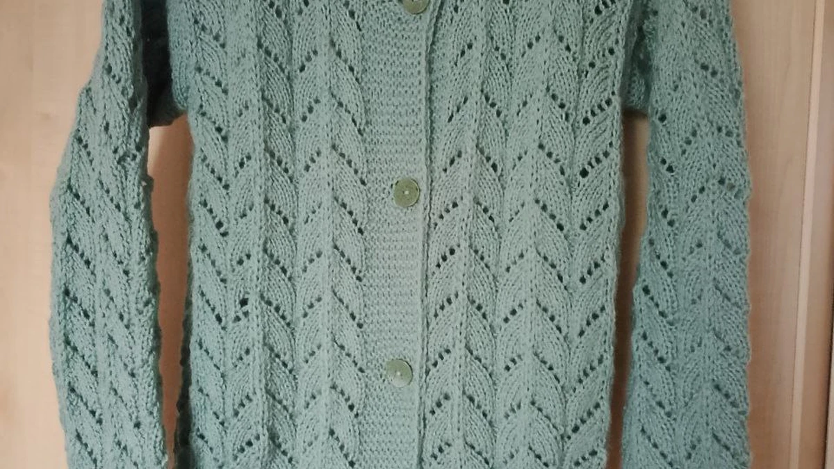 Мятный ажурный кардиган 🌿