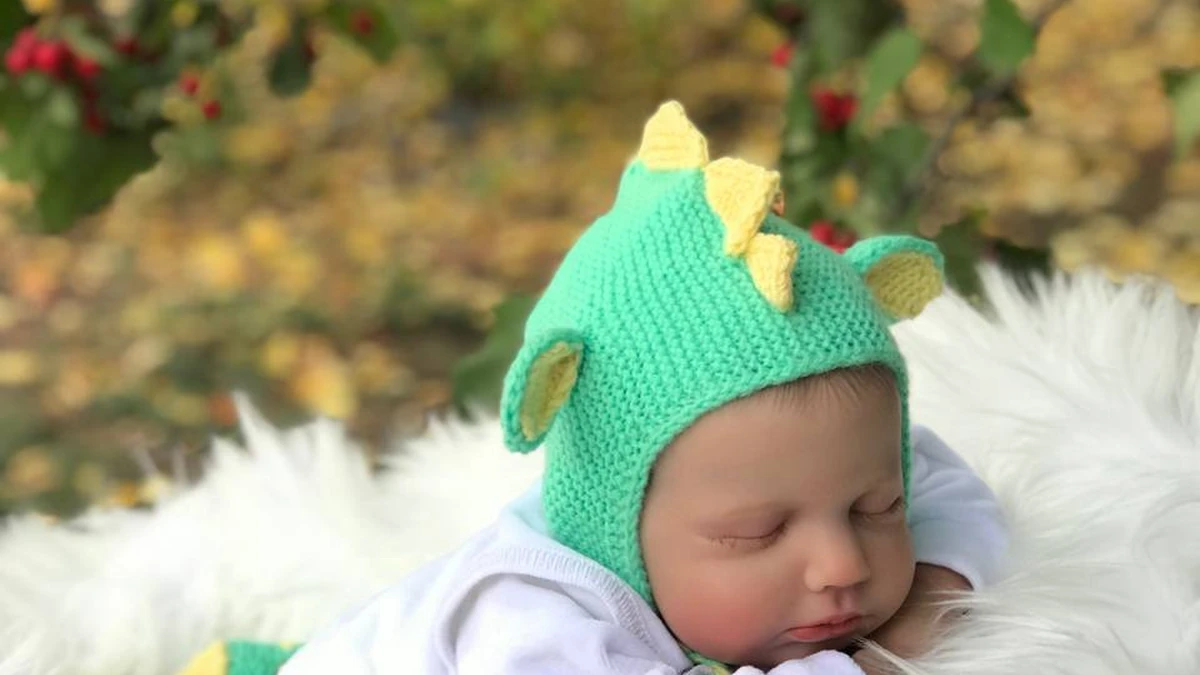 Мятный Дино-чепчик 🦕