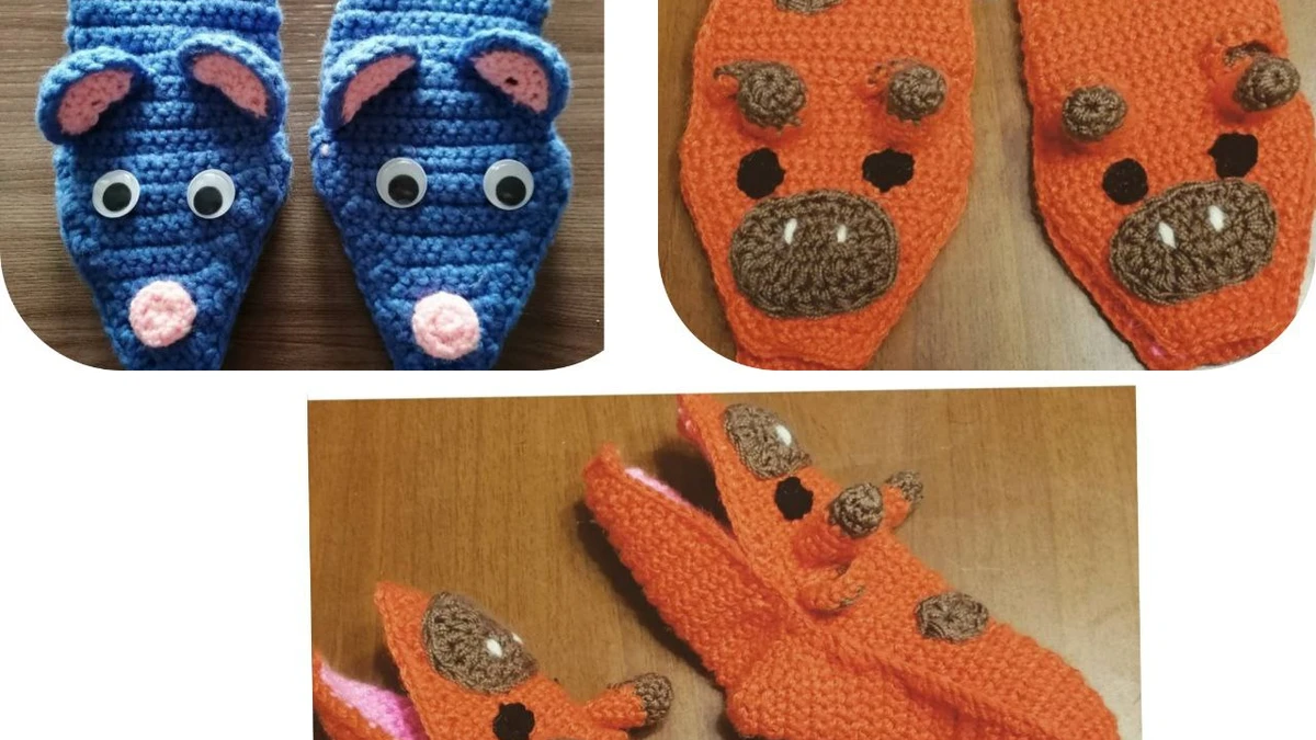 Весёлые тапки-зверята 🐭